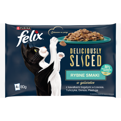 FELIX Heerlijk Gesneden Vissmaak Nat Kattenvoer 4x80g