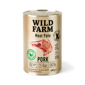 Wild Farm Pate Varkensvlees 400g glutenvrij hondenvoer