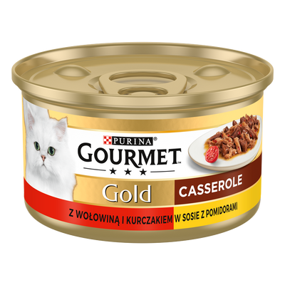 Purina Gourmet Gold met Rundvlees en Kip in Tomatensaus 85g