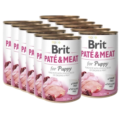 Brit Pate & Vlees Puppy Kip & Kalkoen 12x400g