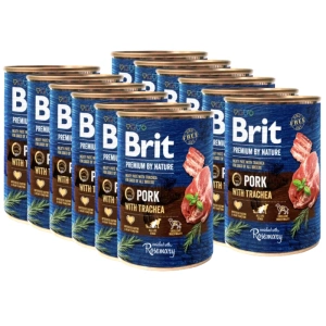 Brit Premium By Nature Varkensvlees met luchtpijp 12x400g