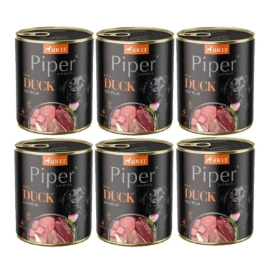 DOLINA NOTECI Piper voor honden met eend en peer 6x800g