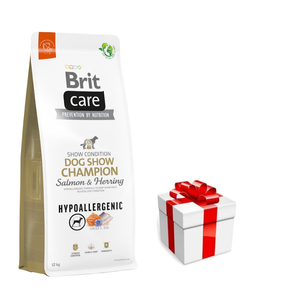 BRIT CARE Hond Hypoallergeen Honden Showkampioen Zalm & Haring 12kg + GRATIS een verrassing voor je hond!