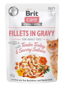 Brit Care Cat Pouches Filets In Gravy With Tender Turkey & Savory Salmon 85g
