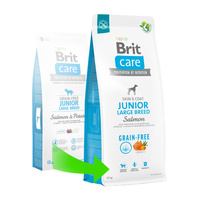 BRIT CARE Hond Graanvrij Junior Large Breed Zalm 12kg + GRATIS een verrassing voor je hond!