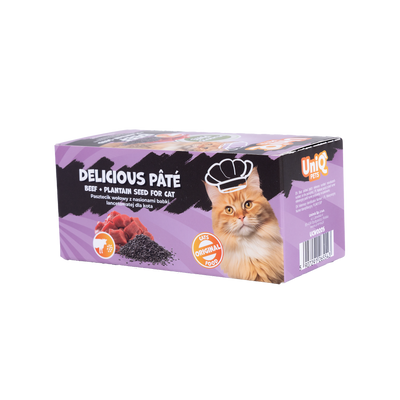UNIQ PETS Natvoer voor katten ROYAL BEEF rundvleespaté met lancetzaad 30 g x 8 st 