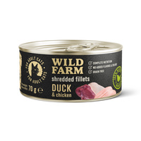 WILD FARM Fillets Duck&Chicken 6x70g - graanvrij nat kattenvoer in bouillon