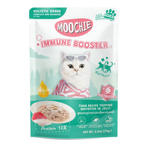 MOOCHIE Immuun Booster Tonijn Recept Topping Witvis In Gelei (Immuun Booster - Immuun Versterkend) 70g