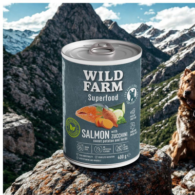 Wild Farm Superfood Zalm 400g graanvrij hondenvoer