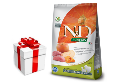 Farmina N&D Pompoen Graanvrij Canine Adult Medium&Maxi Beren&Appel 12kg + GRATIS een verrassing voor je hond!