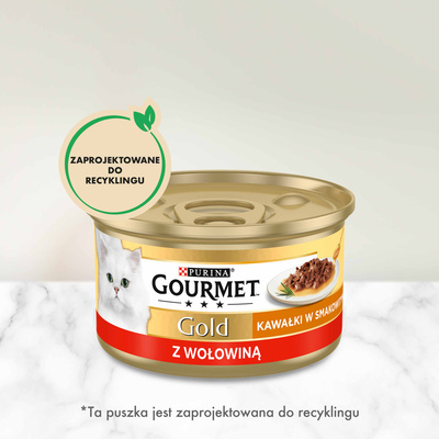 Purina Gourmet Gold Sauce Delight met Rundvlees 85g
