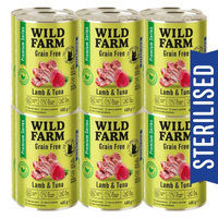WILD FARM Premium Grain Free Lam en Tonijn 12x400g - graanvrije voeding voor gesteriliseerde katten