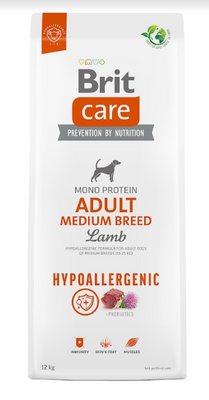 BRIT CARE Dog Hypoallergenic Adult Medium Breed Lamb 12kg