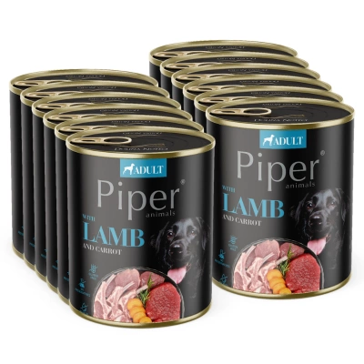 DOLINA NOTECI Piper voor honden lam met wortels12x800g