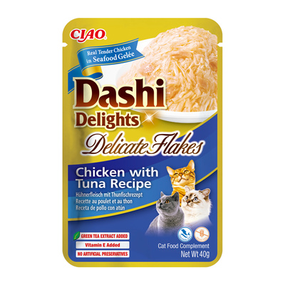 INABA Dashi Delights Fijne Vlokken Kip met Tonijn Recept 40g