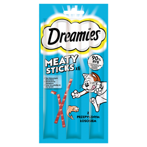 DREAMIES 30g - Aanvullende voeding voor volwassen katten, met heerlijke zalm