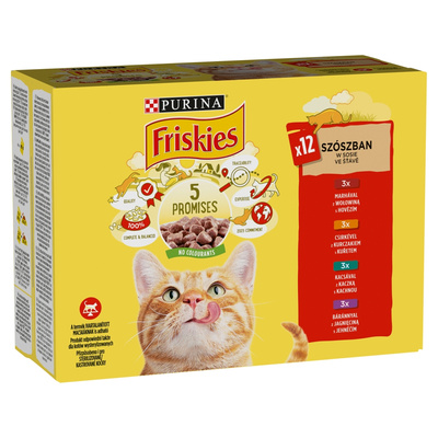PURINA Friskies Kattenvlees in saus MIX Smaken 12x85g