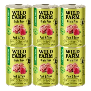 WILD FARM Premium Graanvrij Varkensvlees en Tonijn 6x400g - graanvrij kattenvoer