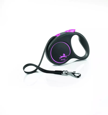 Flexi leash Black Design S Tape 5m tot 15kg Roze