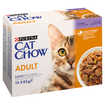 PURINA Cat Chow Adult kattenvoer met lam en sperziebonen in gelei 10x85g