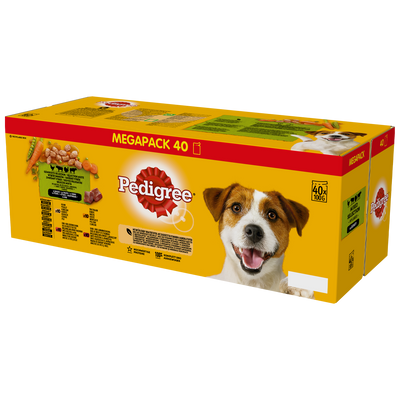 PEDIGREE Adult zakje 40x100 g - Gemengde smaken met groenten in saus, volledig natvoer voor volwassen honden