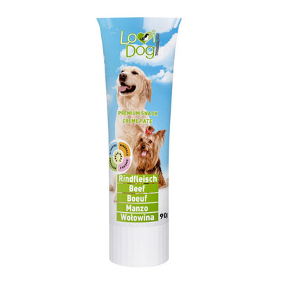 Lovi Dog Snack Crème Pate Rund - hondenpaté in een tube, met rundvlees en vitaminen 90g