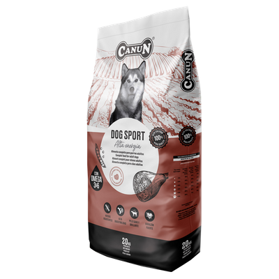 Canun Dog Sport 20kg met rundvlees voor energieke en sportieve honden (40% vlees)