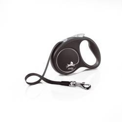 Flexi leash Black Design L Tape 5m tot 50kg Zwart