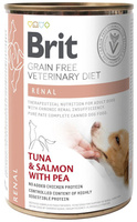 Brit Grain Free Veterinary Diet Renal Tonijn, Zalm & Erwten 12x400g