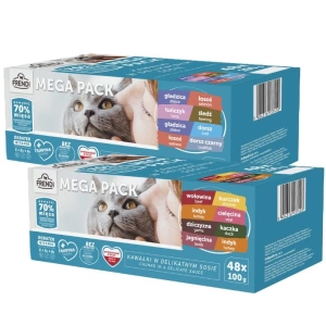 Frendi zakjes voor katten vleessmaken in saus 96x100g