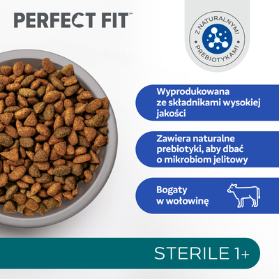 PERFECT FIT (Steriel 1+) 750g Runderrijk droogvoer voor katten na sterilisatie