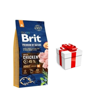 Brit Premium By Nature Adult M met Kip 15kg + GRATIS een verrassing voor je hond!