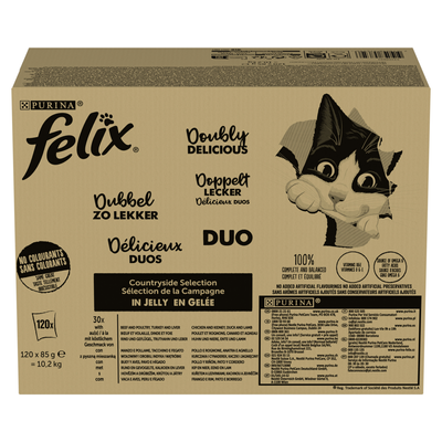 FELIX Countryside Selection Kattenvoer DUO mix smaken in gelei 120x85g