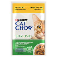 Purina Cat Chow Sterilised Kip en Aubergine in Saus 85g