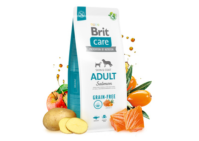 BRIT CARE Graanvrij Adult Zalm 12kg + GRATIS een verrassing voor je hond!