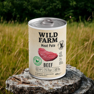 Wild Farm Pate Rund 6x400g glutenvrij hondenvoer MIX