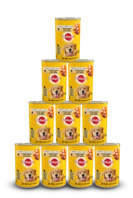 Pedigree Natvoer voor Volwassen Honden met Kip & Groenten in Gelei 24x400