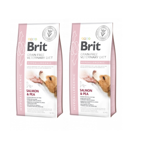 Brit Grain Free Veterinary Diet Hypoallergenic Zalm met Erwten 2x12kg