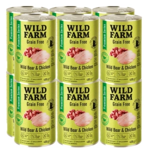 WILD FARM Premium Graanvrij Wild Zwijn en Kip 12x400g - graanvrij kattenvoer