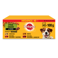 PEDIGREE Adult zakje 40x100 g - Gemengde smaken met groenten in saus, volledig natvoer voor volwassen honden