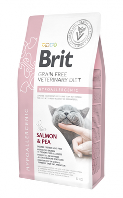 Brit Grain Free Veterinary Diet Kat Hypoallergenic Zalm met Erwten 5kg