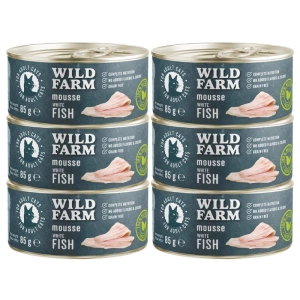 WILD FARM Mousse Witvis 6x80g - graanvrije mousse voor katten