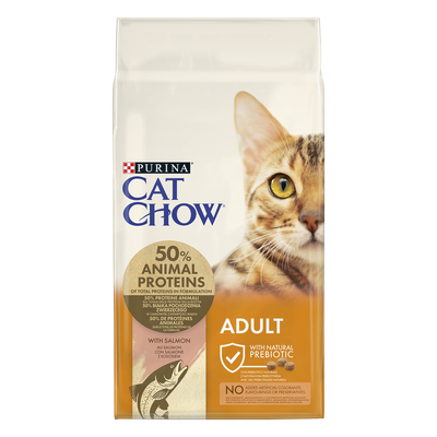 Purina Cat Chow Adult Tuna And Salmon 15kg + Groominghandschoen - Cat Chow