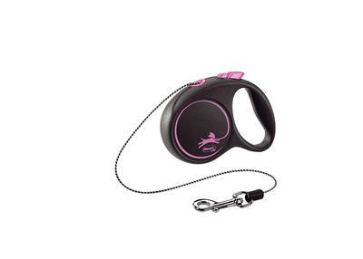 Flexi leash Black Design XS Rope 3m tot 8kg Roze
