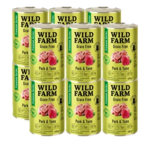 WILD FARM Premium Graanvrij Varkensvlees en Tonijn 12x400g - graanvrij kattenvoer