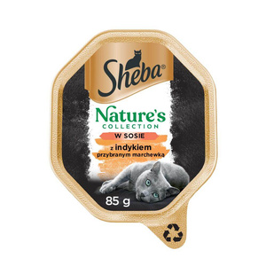 SHEBA® Nature's Collection Kalkoensaus - natvoer voor katten - tray 85g