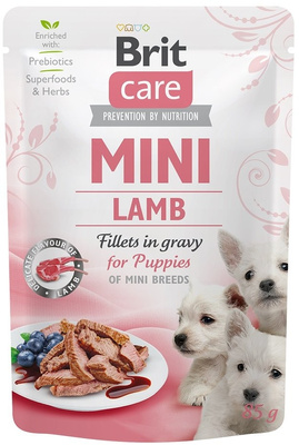 Brit Care Mini Lamsvlees Filets In Jus Voor Puppy 10x85g