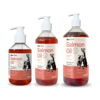 Lab-V 100% Zalmolie voor honden en katten van alle leeftijden 1000ml+500ml+250ml Koudgeperst