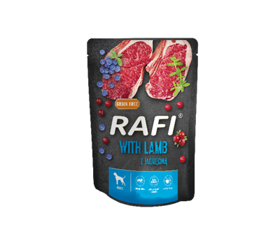 Rafi met lam voor honden - zakje 300g (zwarte verpakking)