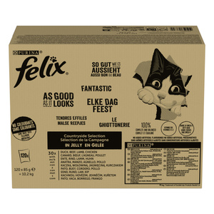 FELIX Countryside Selection Kattenvoer Vlees Gelei Mix 120x85g
